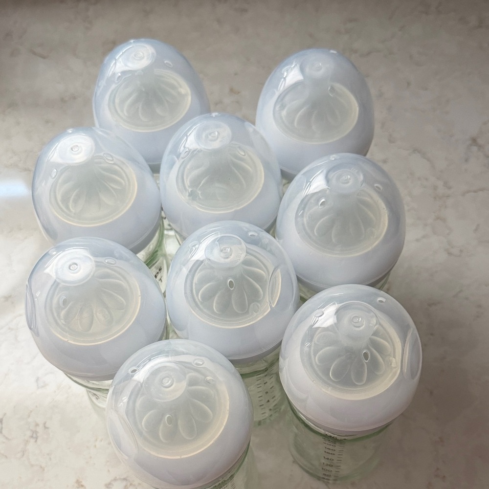 9 large 8 oz Philips advent glass bottles